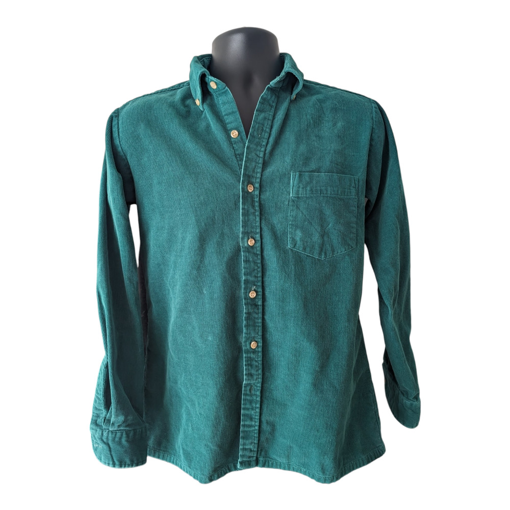 Arrow Sport Corduroy Shirt Green Boys Medium Heavy Warm